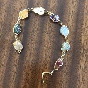 vintage semi precious natural stone bracelet